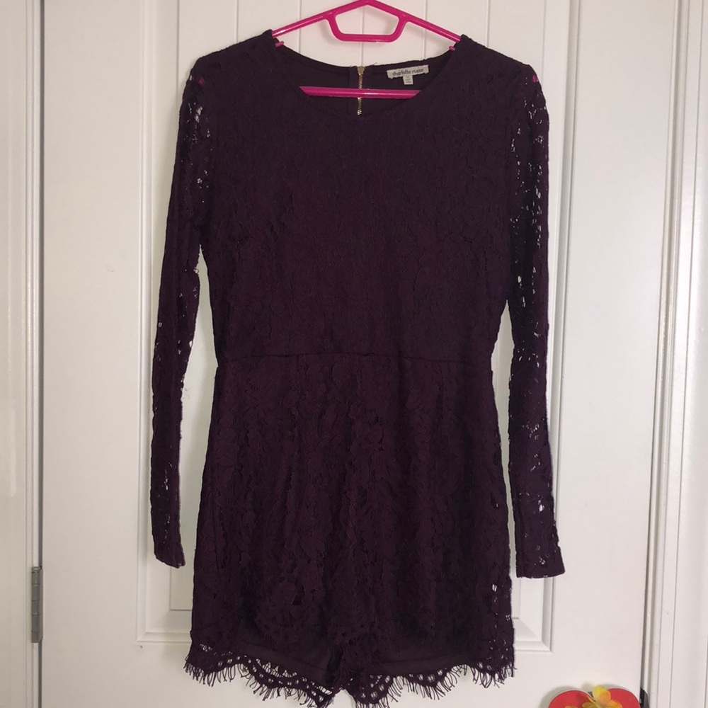 Purple lace romper